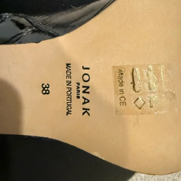 JONAK Black Patented Leather Heeled Boots - Picture 7 of 7